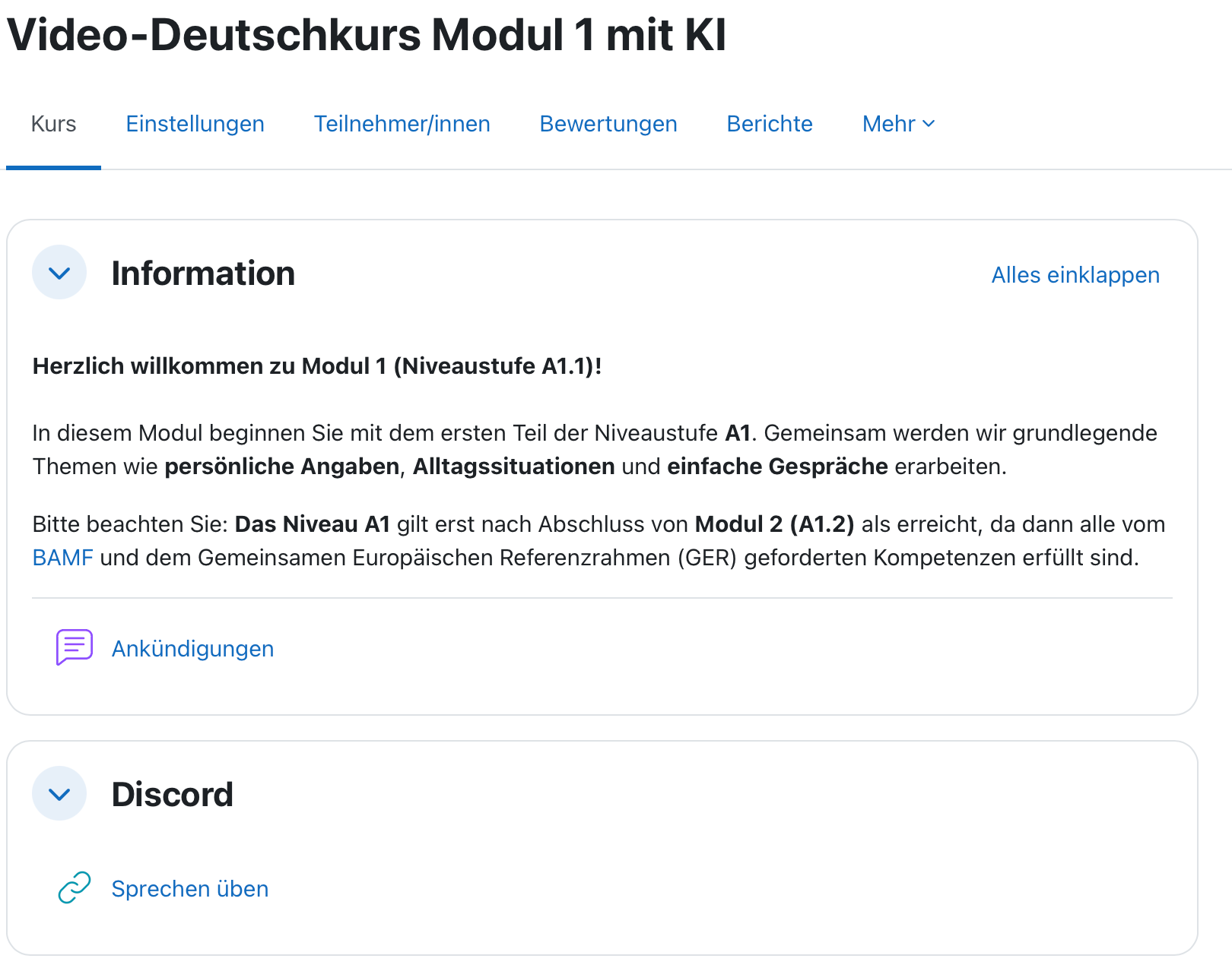 Deutsch A1.1 Premium-Videokurs (100 UE): Profi-Unterricht inkl. Lehrbuch & KI-Option